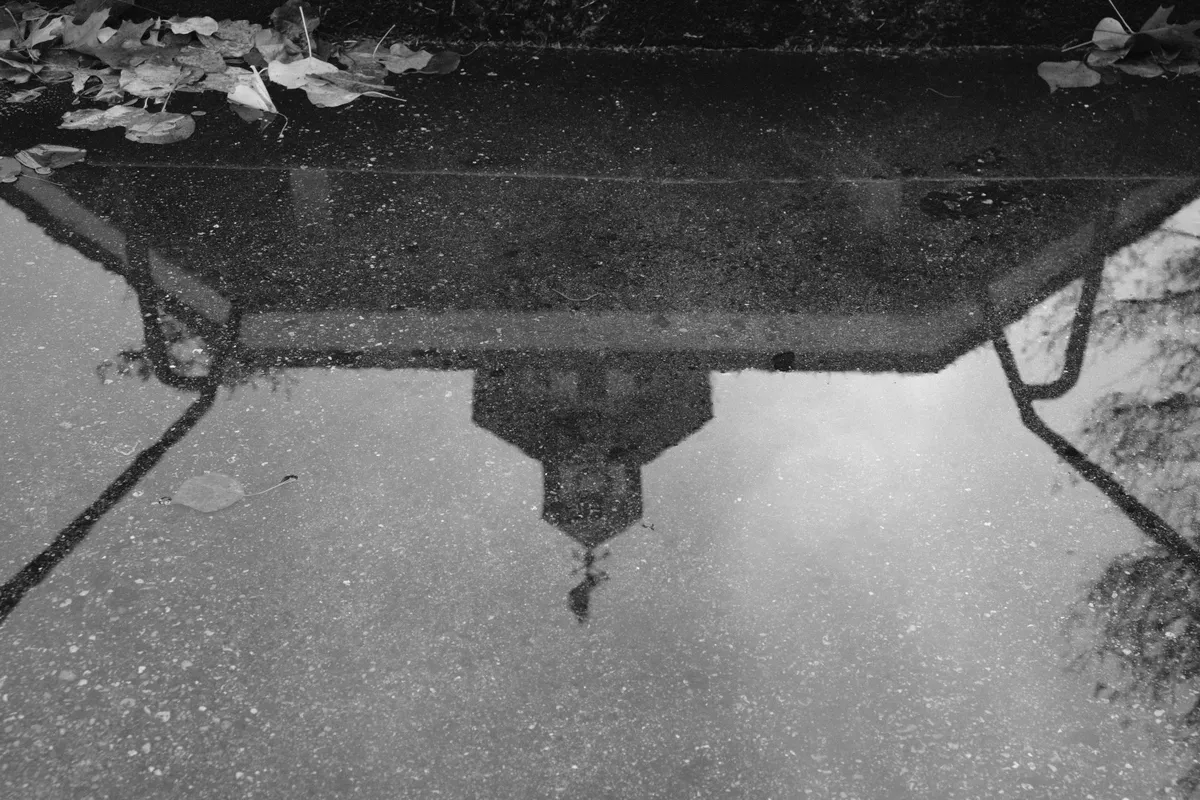 reflection of gazebo by steps